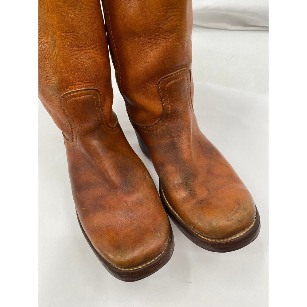 Frye cognac brown vintage leather campus boots - Picture 3 of 8